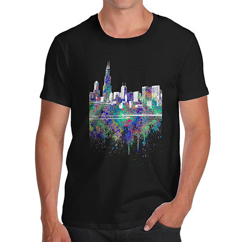 Chicago Skyline Ink Splats Men's T-Shirt