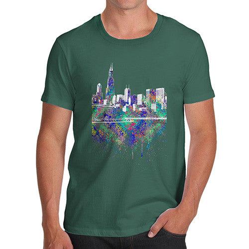 Chicago Skyline Ink Splats Men's T-Shirt