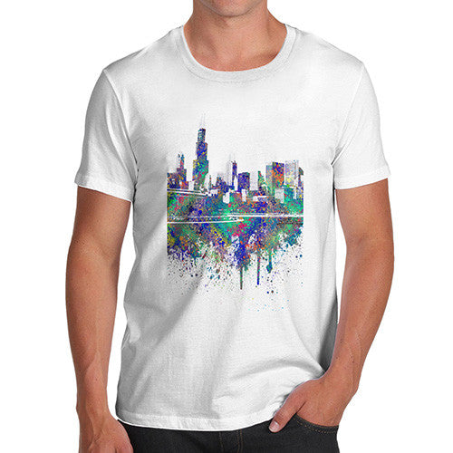 Chicago Skyline Ink Splats Men's T-Shirt