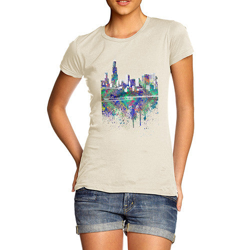 Chicago Skyline Ink Splats Women's T-Shirt 