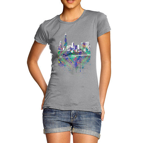 Chicago Skyline Ink Splats Women's T-Shirt 