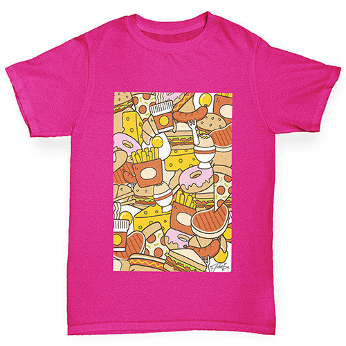 Food Collage Girl's T-Shirt 