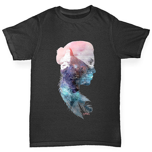 Cosmic Mountain Woman Boy's T-Shirt