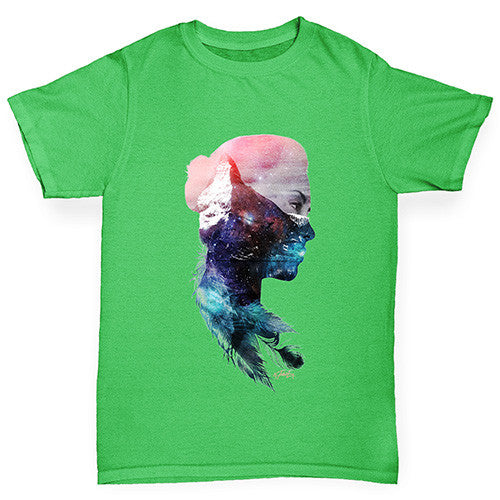 Cosmic Mountain Woman Boy's T-Shirt