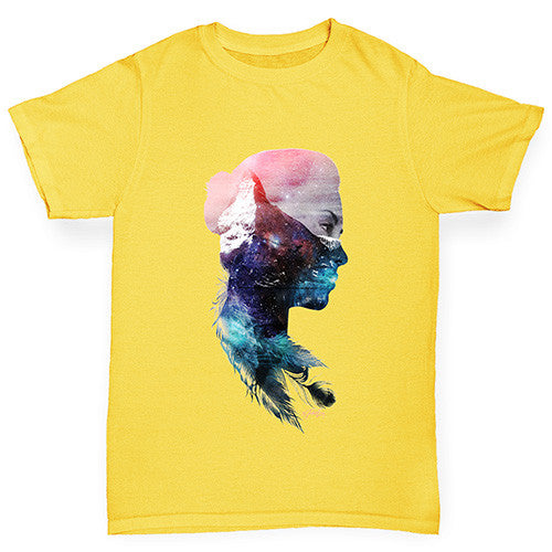 Cosmic Mountain Woman Boy's T-Shirt