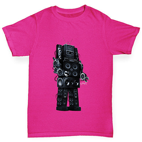 Robot Speakers Girl's T-Shirt 