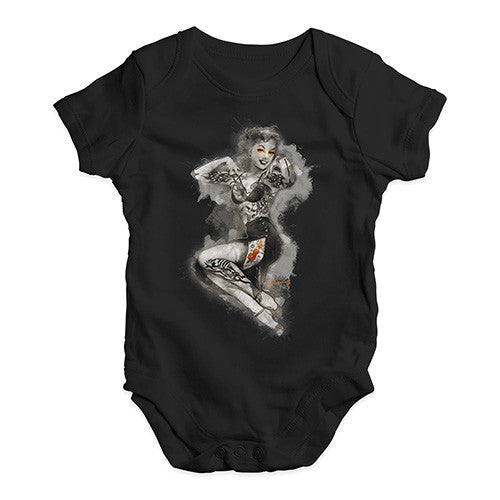 Tattooed Pin Up Lady Baby Unisex Baby Grow Bodysuit