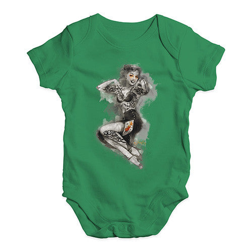 Tattooed Pin Up Lady Baby Unisex Baby Grow Bodysuit