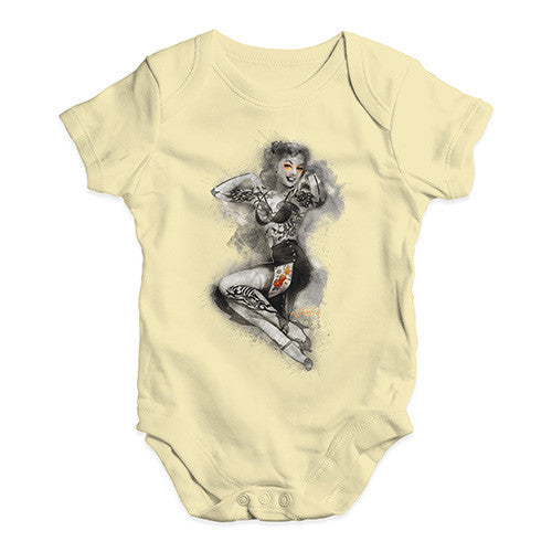 Tattooed Pin Up Lady Baby Unisex Baby Grow Bodysuit