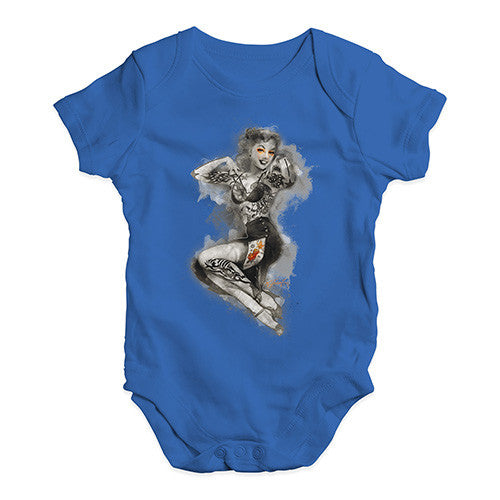 Tattooed Pin Up Lady Baby Unisex Baby Grow Bodysuit