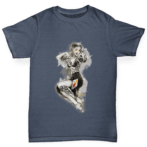 Tattooed Pin Up Lady Boy's T-Shirt