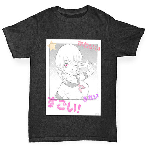 Anime Polaroid Selfie Boy's T-Shirt