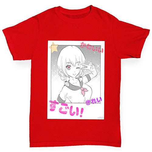 Anime Polaroid Selfie Boy's T-Shirt