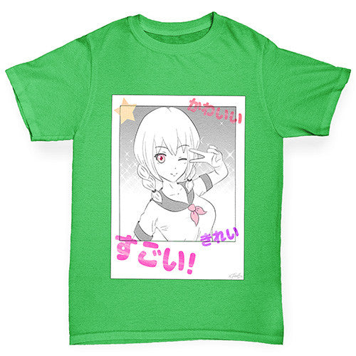 Anime Polaroid Selfie Girl's T-Shirt 