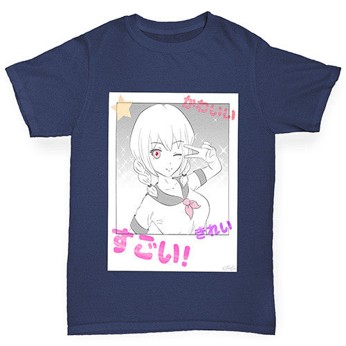Anime Polaroid Selfie Girl's T-Shirt 