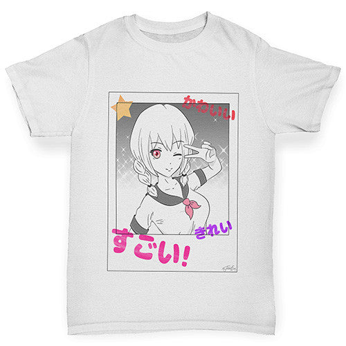 Anime Polaroid Selfie Girl's T-Shirt 