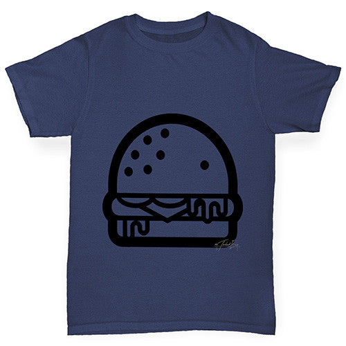 Burger Outline Girl's T-Shirt 