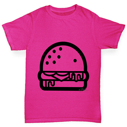 Burger Outline Girl's T-Shirt 