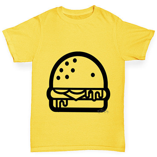 Burger Outline Girl's T-Shirt 