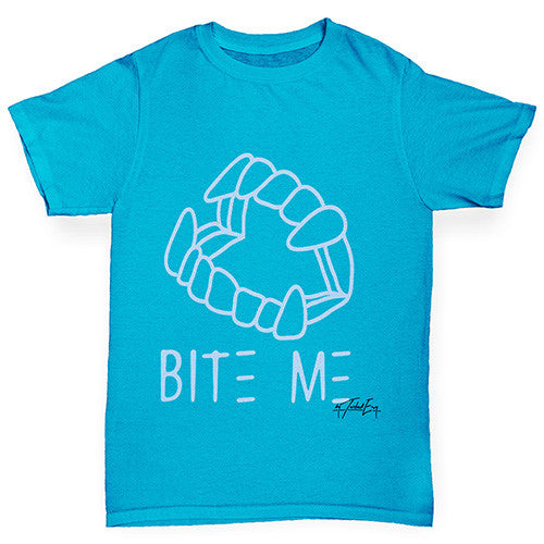 Bite Me Blue Boy's T-Shirt