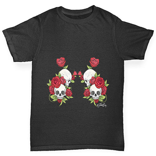 Skulls And Roses Girl's T-Shirt 