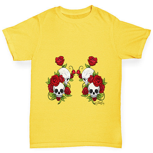 Skulls And Roses Girl's T-Shirt 
