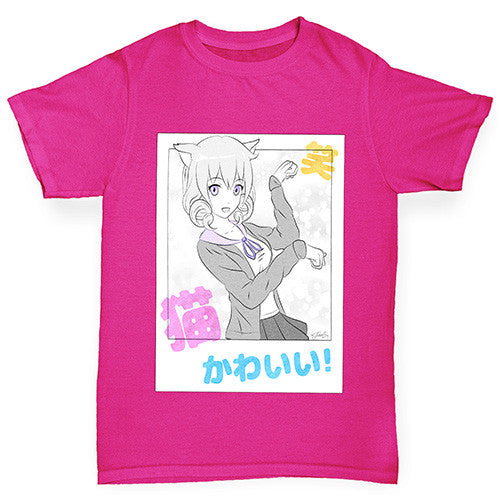 Anime Japanese Selfie Girl's T-Shirt 