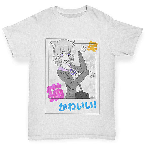Anime Japanese Selfie Girl's T-Shirt 