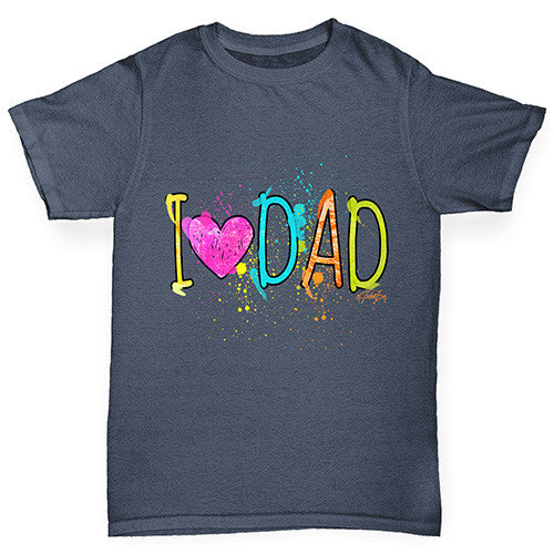 I Heart Dad Finger Paints Boy's T-Shirt