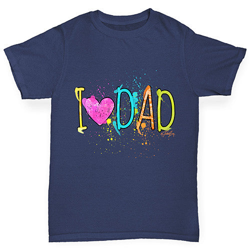 I Heart Dad Finger Paints Boy's T-Shirt