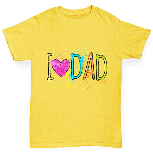 I Heart Dad Finger Paints Boy's T-Shirt