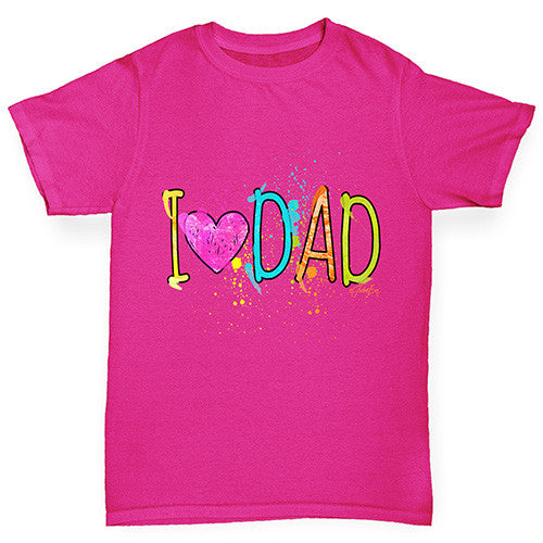 I Heart Dad Finger Paints Girl's T-Shirt 