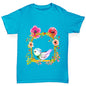 Watercolour Bird Flowers Girl's T-Shirt 