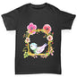 Watercolour Bird Flowers Girl's T-Shirt 