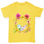 Watercolour Bird Flowers Girl's T-Shirt 