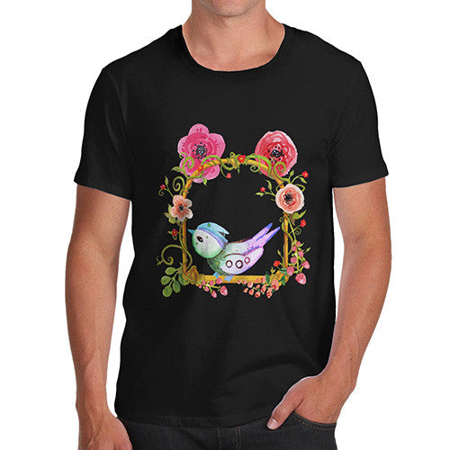 Watercolour Bird Flowers Men's T-Shirt