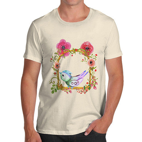 Watercolour Bird Flowers Men's T-Shirt