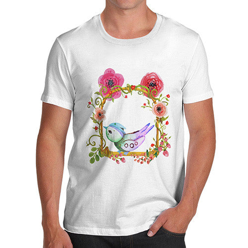 Watercolour Bird Flowers Men's T-Shirt