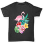 Watercolour Flamingo Flowers  Girl's T-Shirt 