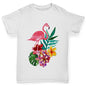 Watercolour Flamingo Flowers  Girl's T-Shirt 