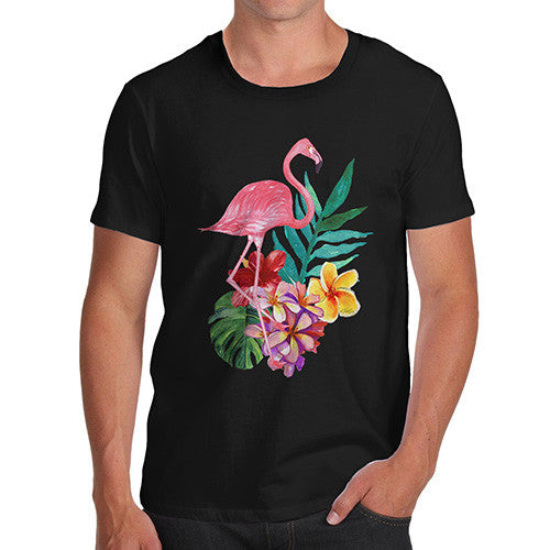 Watercolour Flamingo Flowers  Men's T-Shirt