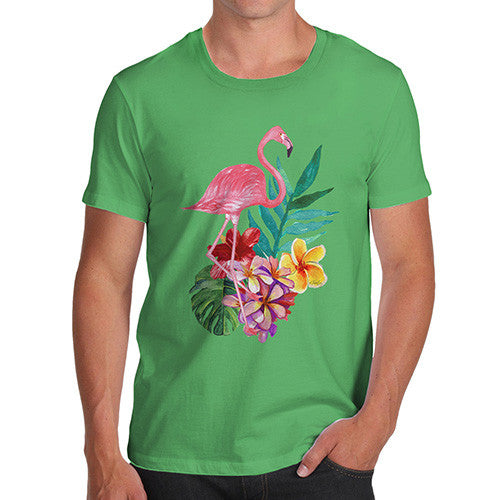 Watercolour Flamingo Flowers  Men's T-Shirt