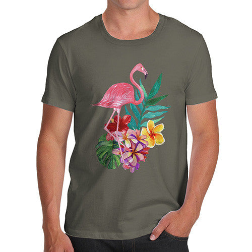 Watercolour Flamingo Flowers  Men's T-Shirt