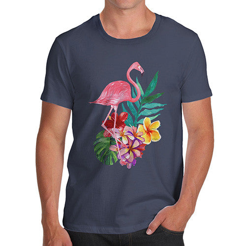 Watercolour Flamingo Flowers  Men's T-Shirt