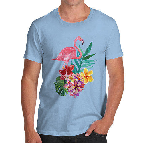 Watercolour Flamingo Flowers  Men's T-Shirt