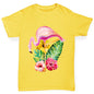 Watercolour Floral Flamingo Boy's T-Shirt