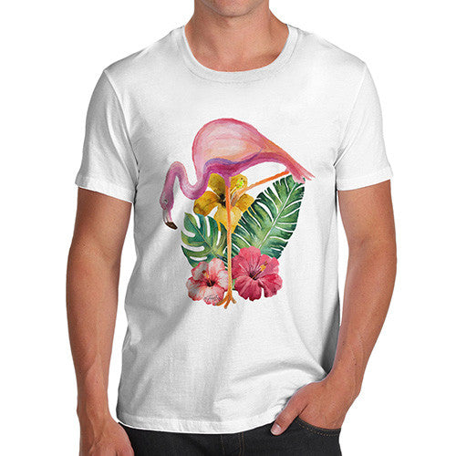 Watercolour Floral Flamingo Men's T-Shirt