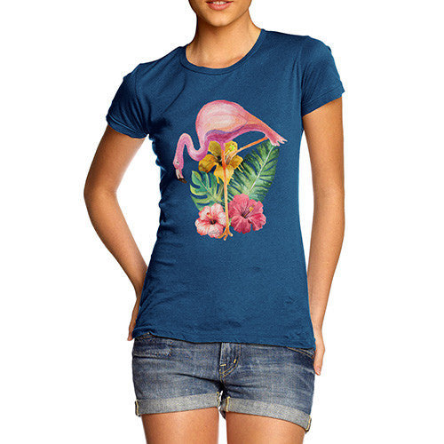 Watercolour Floral Flamingo Women's T-Shirt 