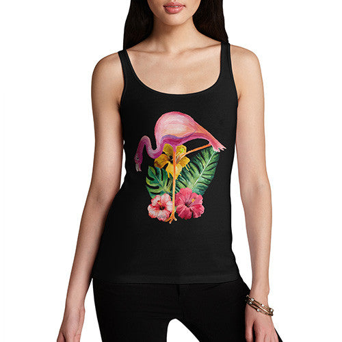 Watercolour Floral Flamingo Women's Tank Top