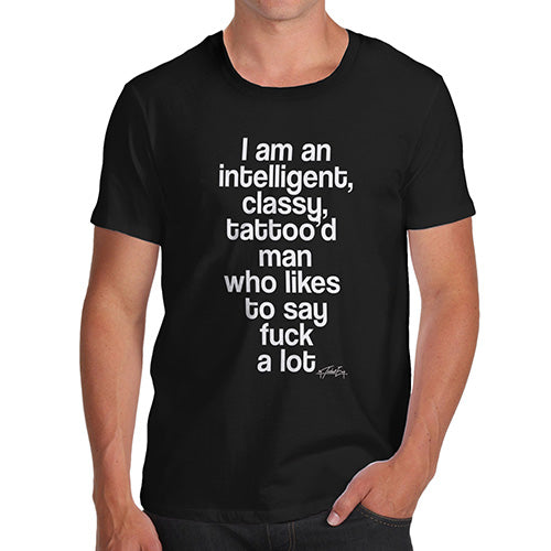 Intelligent Classy Tattoo'd Man Men's T-Shirt